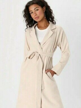 ALLROW LIGHTWEIGHT POCKETED TRENCH COAT